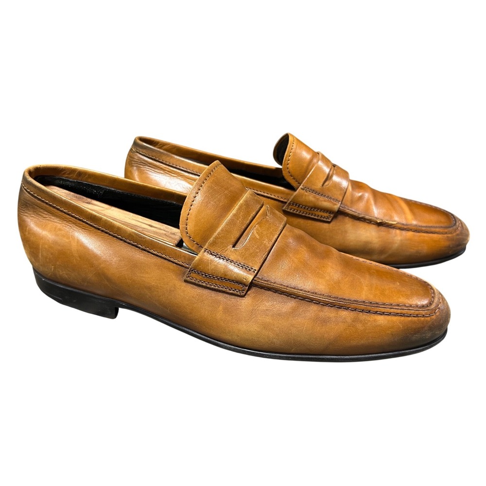 To Boot New York Adam Derrick Mens Tan Leather Penny Loafers Size 9.5 Slip On